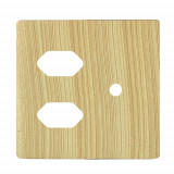 Placa p/ 2 Tomadas + Furo 4x4 - Novara Maple